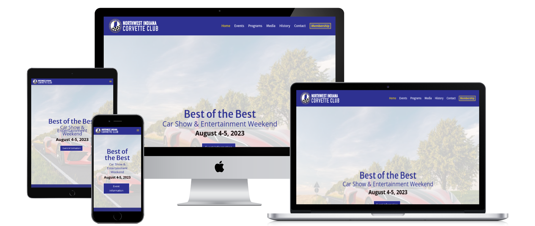Northwest Indiana Corvette Club website preview
